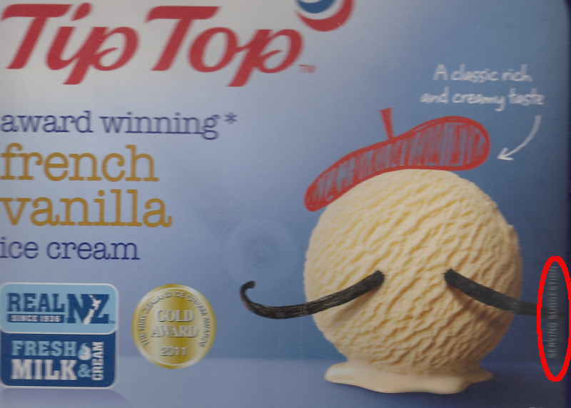 ball of icecream with vanilla beans